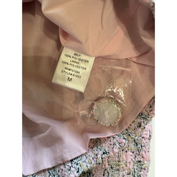 TUCKERNUCK Pomander Place Etherial Pink Tweed Bianca Dress NWT Size Medium - Picture 8 of 8
